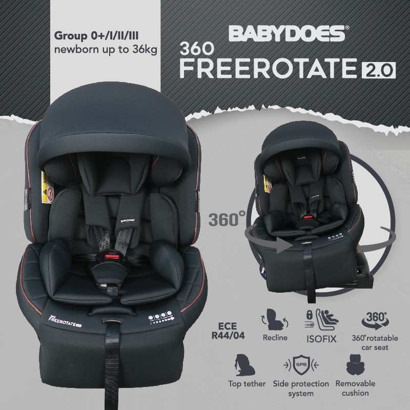 TERBARU CARSEAT BABYDOES FULL ROTATE 360 / CARSEAT FREE ROTATE / TRANSPORTER 360