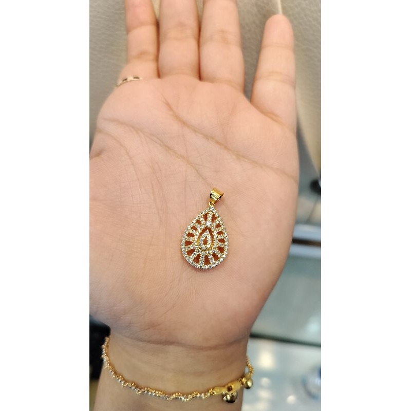 Liontin/bandulan oval permata mas 22 mas 8k