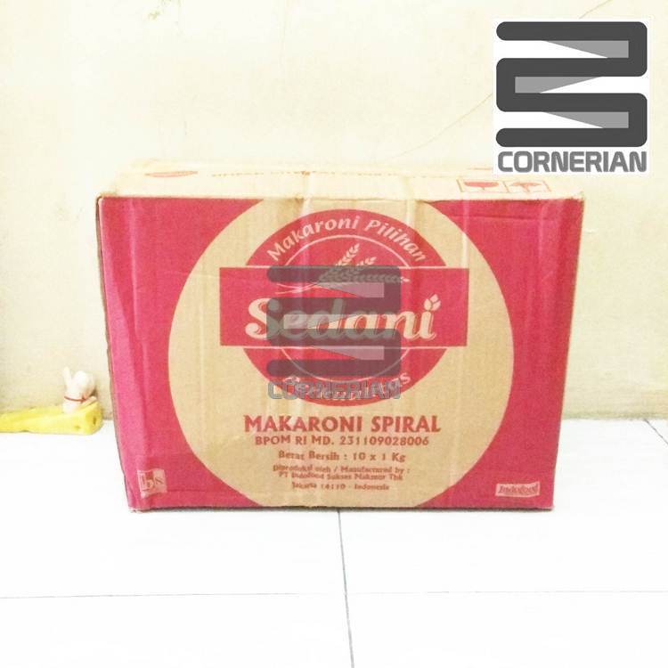 

[ CORNERIAN ] Makaroni Sedani 1 Kg Dus Spiral Pipa Kerang Kriwil Kriting Silinder Indofood Bogasari