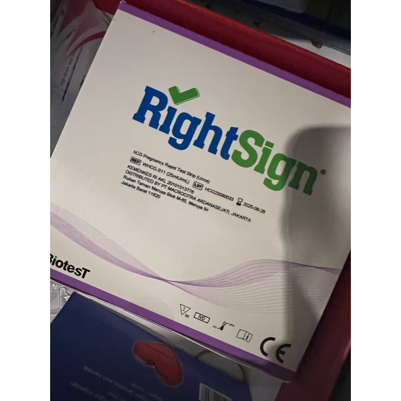 HCG Strip RIGHTSIGN ISI 50 TEST KEHAMILAN RIGHT SIGN HCG URINE PREGNANCY TEST 1 box isi 50