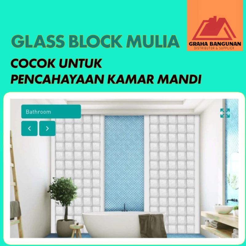 glass block dinding MULIA 1 DUS | 1 dus isi 6pcs