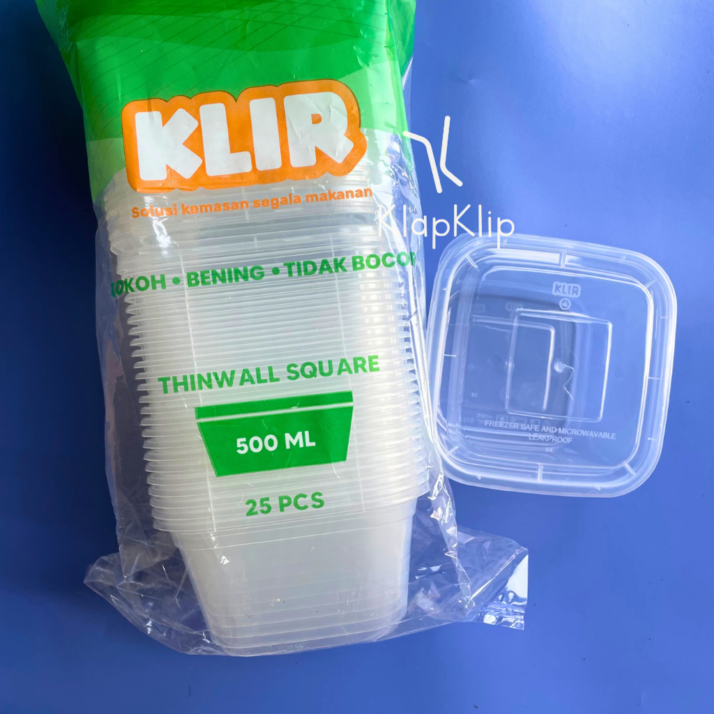 1 pack = 25set Thinwall Square KLIR 500ml - Thinwall Mangkok 500ml Transparant - Thinwall Puding Ben