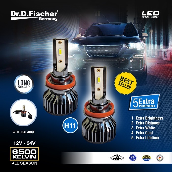 LED H11 HB3 H4 40W 12V - 24V Dr.D.Fischer / Lampu Utama Mobil / Lampu LED