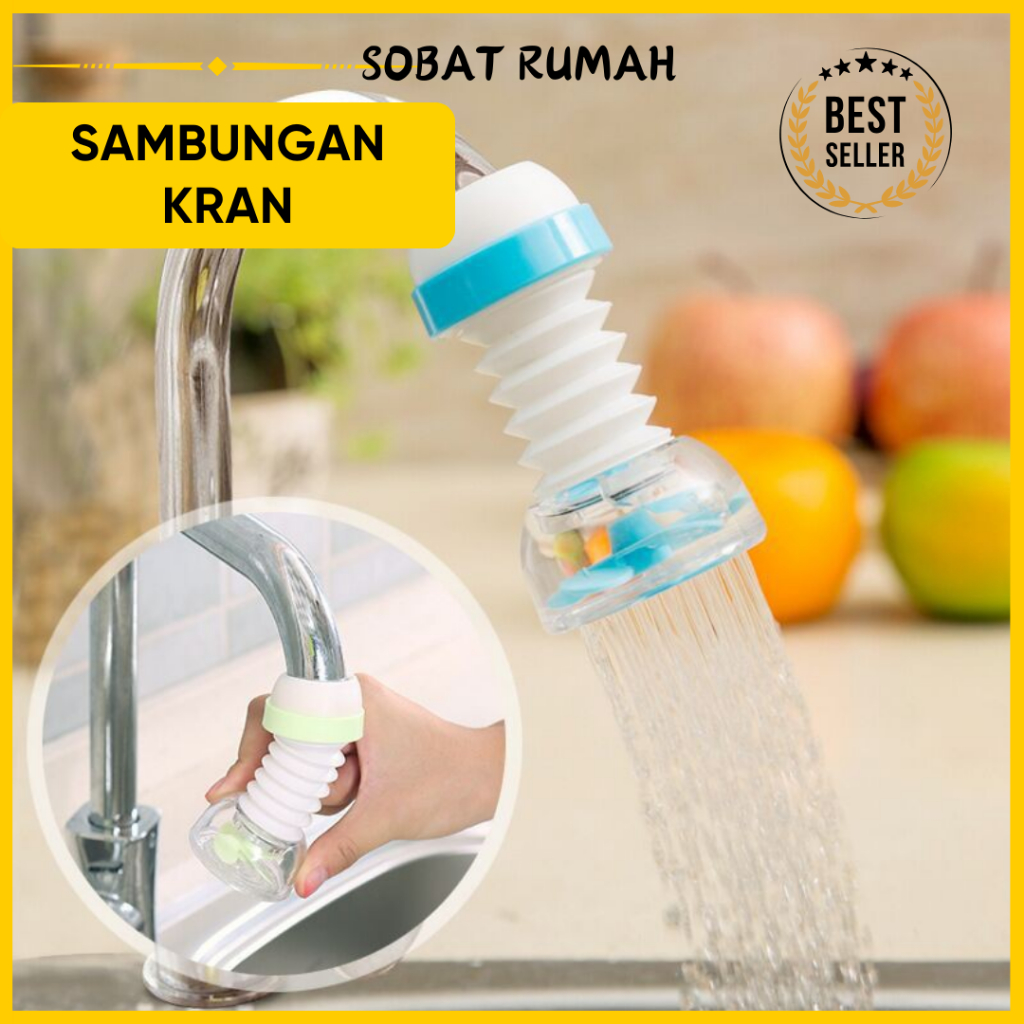SAMBUNGAN KRAN AIR Kipas Filter Penyaring Keran Cuci Piring FLEKSIBEL Wastafel Konektor Penyambung S