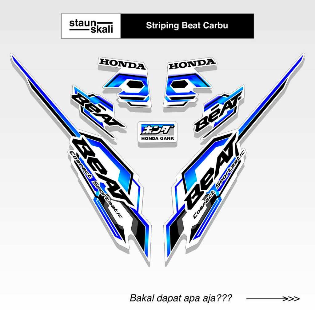 Striping Beat Karbu 110 Variasi (4) 2008 2009 2010 2011 2012 Vietnam Carbu Style Icon Thailand Api A