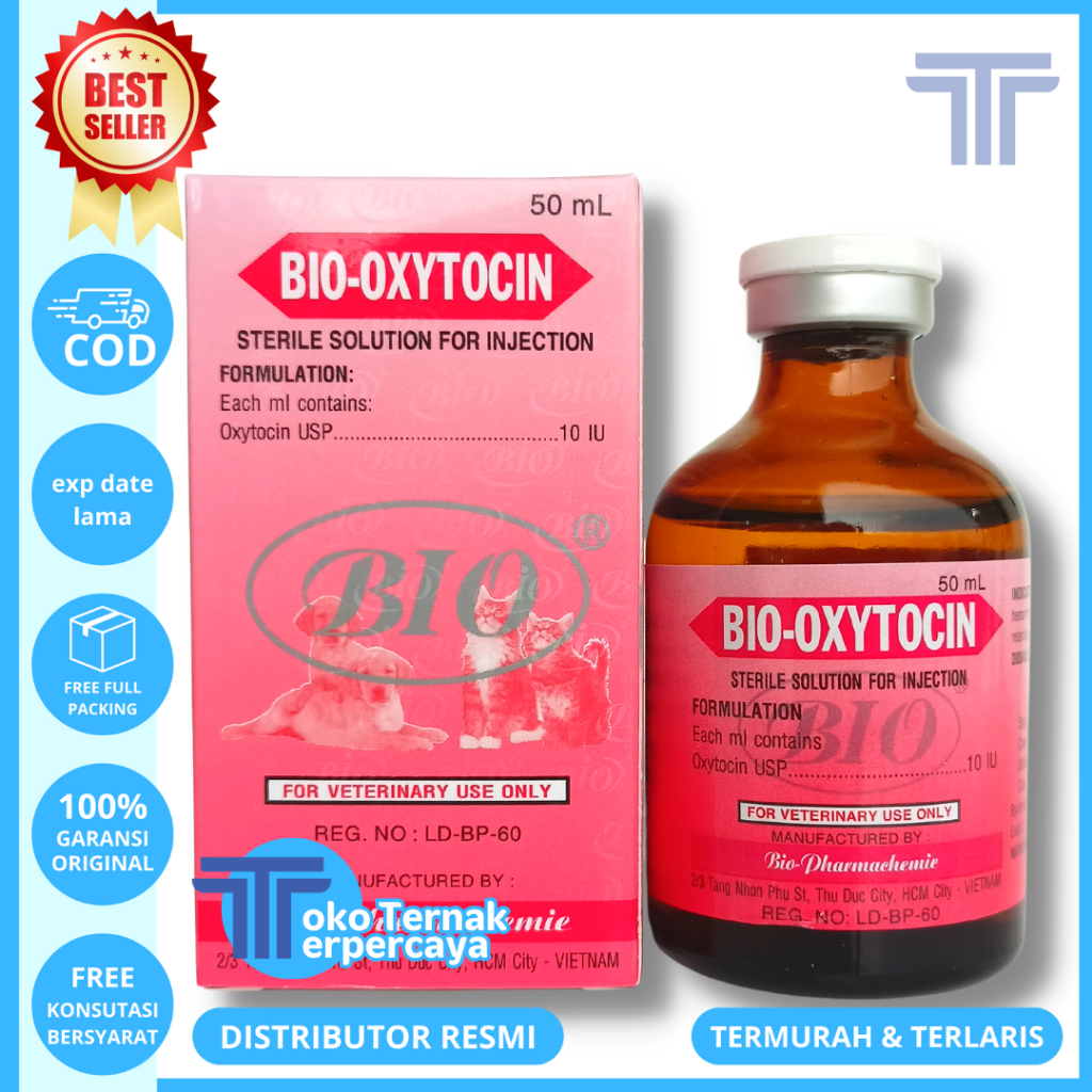 BIO OXYTOCIN 50ml - Hormon Perangsang Kontraksi Uterus dan Kelenjar Susu Hewan - Like Intracin