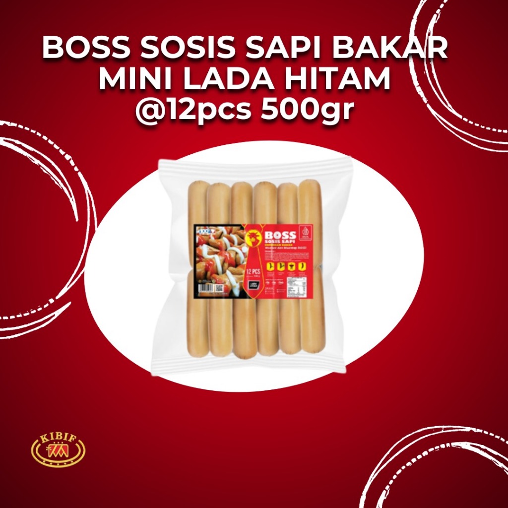 

BOSS Sosis Sapi Bakar Mini Lada Hitam @ 12 Pcs 550 Gr Multipack