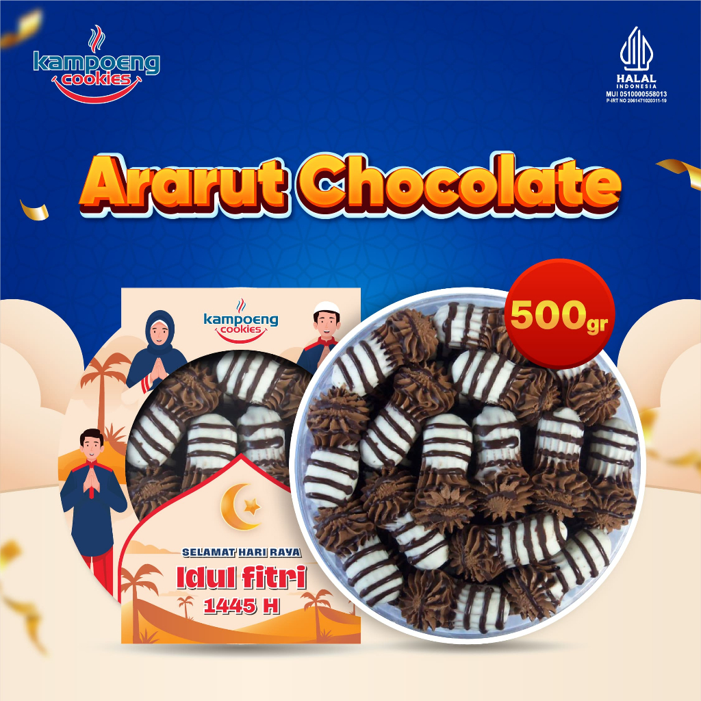 

Kue Kering Ararut Chocolate Premium Kampoeng Cookies Lebaran Berat 350-500 gr