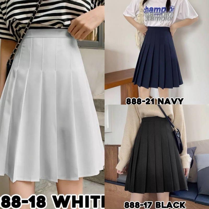 Rok Celana Polos Rempel Pendek Selutut 50cm/Rok Celana Wanita/ Rok Import Trendy