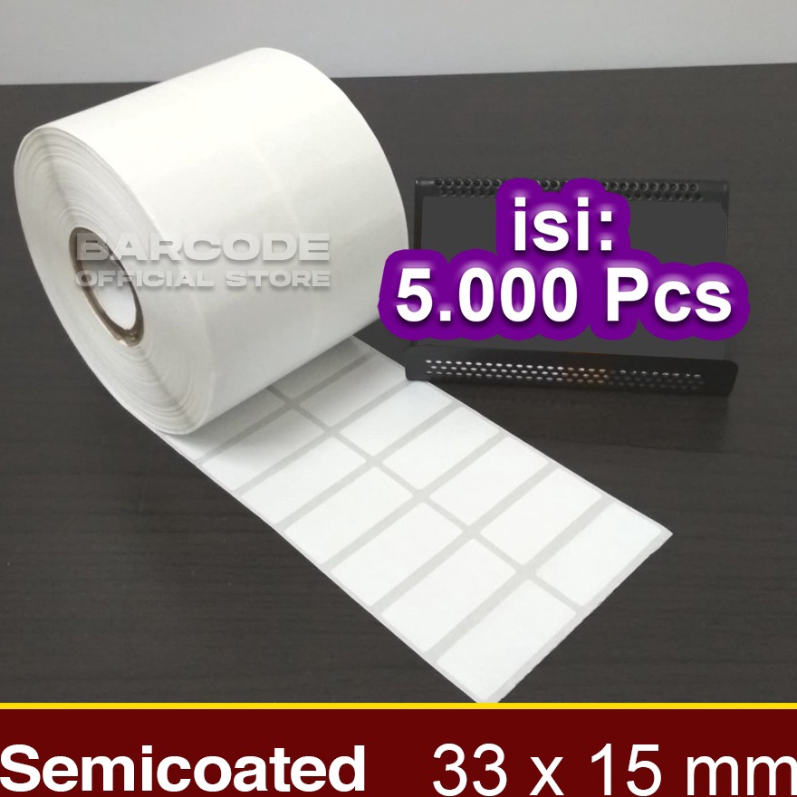 

READY STOK Label Barcode 33 x 15 mm 33x15 mm 33x15mm 2 Line Kertas Sticker Label Semicoated Isi 5