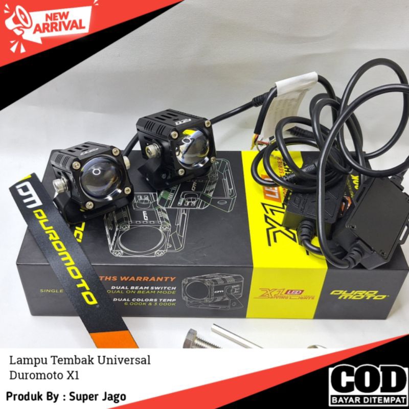 COD Duromoto X1 | Lampu Tembak Sorot D2 Laser Duromoto X1 20 Watt Putih Kuning Waterproof