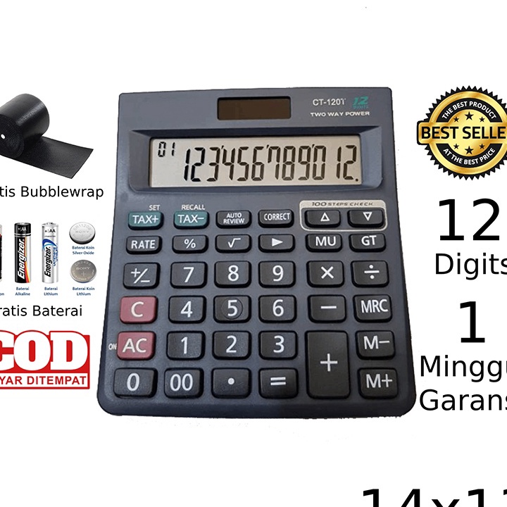 

Stok terbaru Kalkulator CITIZEN 12T 12 Digit Kakulator Dagang Kalkulator check Calculator 12 Digit