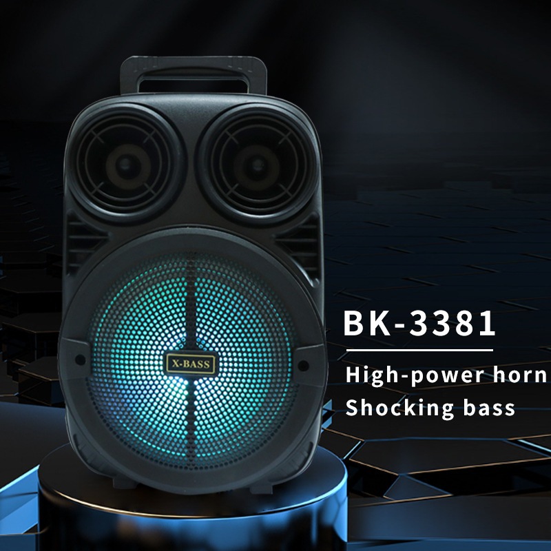 MKC KIMISO Speaker Bluetooth Bass Besar Speaker 3381 Portable Bluetooth Free Mic karaoke