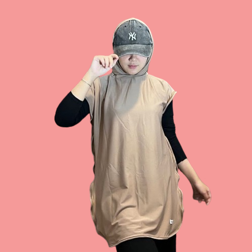 Kerudung Sport Hijab Rompi Hoodie Syar'i / Jilbab Senam Sporty / Jilbab Instan / Baju Atasan Olahrag