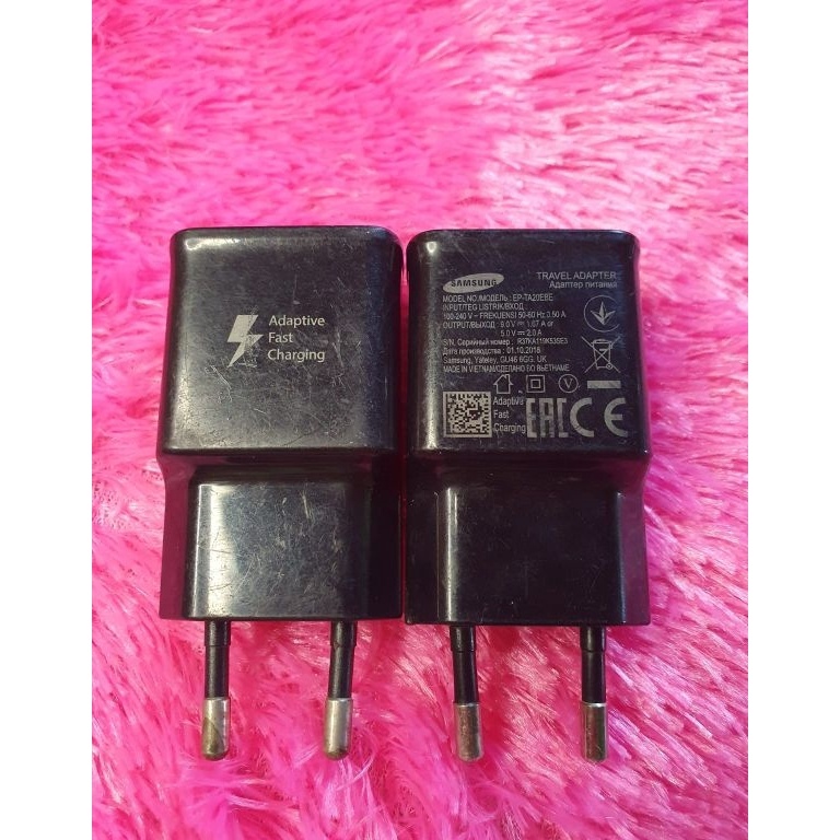 adaptor charger original bawaan hp Samsung fast charging hitam 15W note 9 note 8 dll bekas