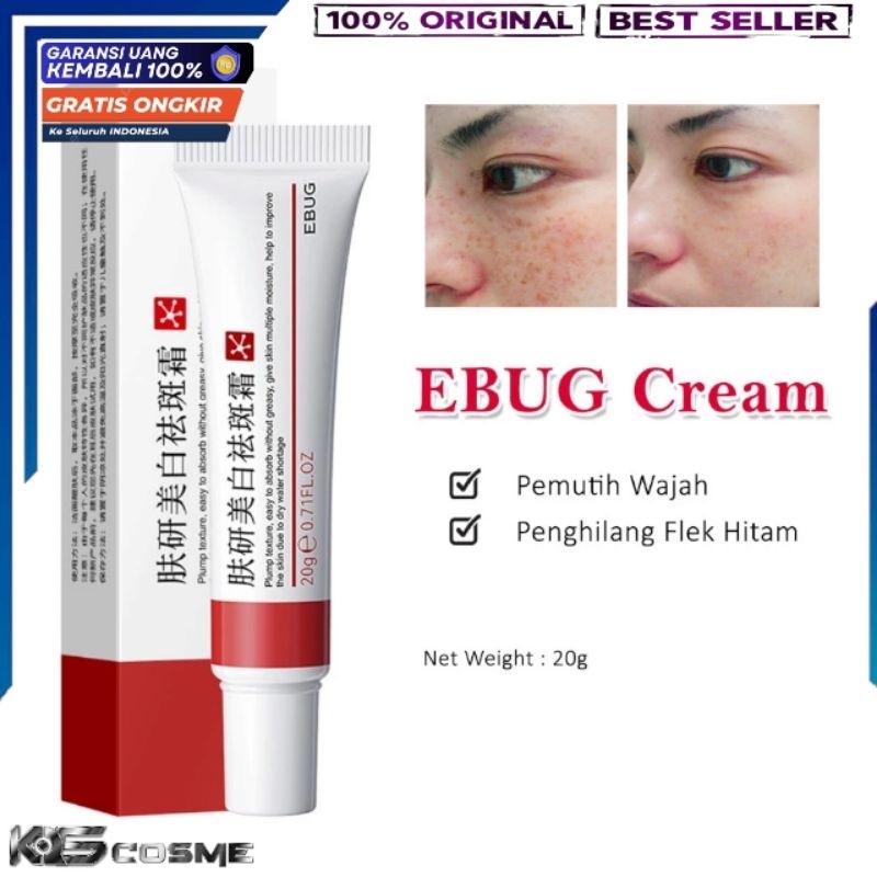 ORIGINAL EBUG Whitening Freckle Cream Krim Melasma Pemutih Penghilang Bintik Flek Hitam pada wajah