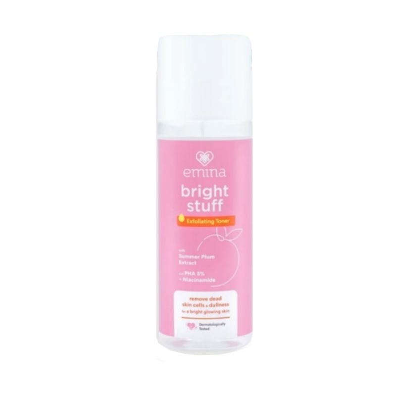 Emina Bright Stuff Exfoliating Toner 100ml Eksfoliasi Lulur Wajah Lembut untuk Kulit Muka Remaja Ski