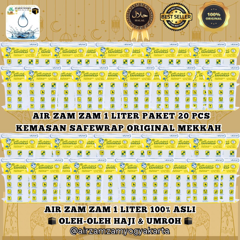 

( PAKET 20 LITER ) Air zam zam 1 liter 100% Asli | Air zamzam Original 1 liter