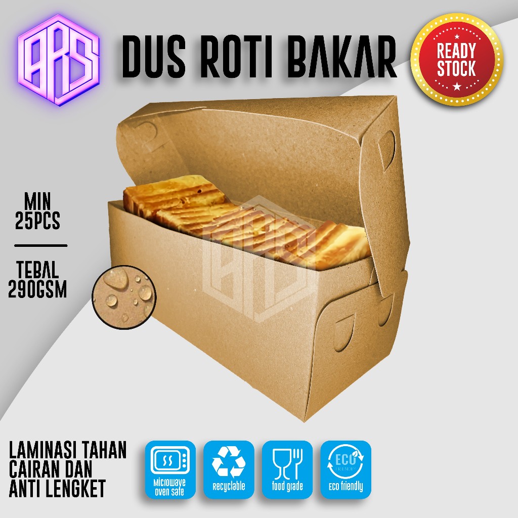 Dus Roti Bakar/ Box Roti Bakar/ Kemasan Roti Bakar/ Bungkus Roti Bakar Bandung Kraft 290gsm