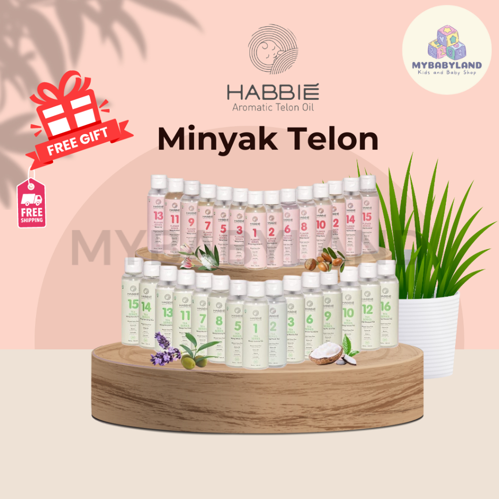 Habbie Minyak Telon Aromatic | Telon Oil | Habbie Minyak Telon Flower Series | Habbie Minyak Telon Tea Series | Minyak Telon Bayi | Minyak Telon Anak | 100ml