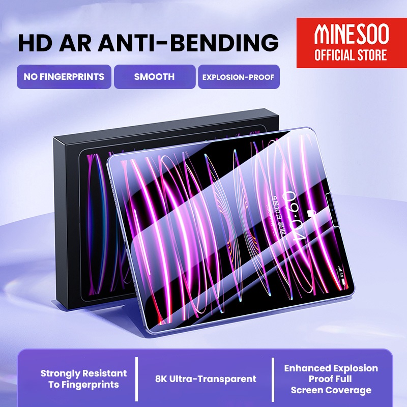 Minesoo iPad Tempered Glass Antigores iPad Pro HD 9H Screen Protector For 2019 2020 iPad 10.2 iPad Pro 11 12.9 Air 3 10.5 9.7 iPad 3 4 5 6 7 8th Mini 2 3 4 5 7.9