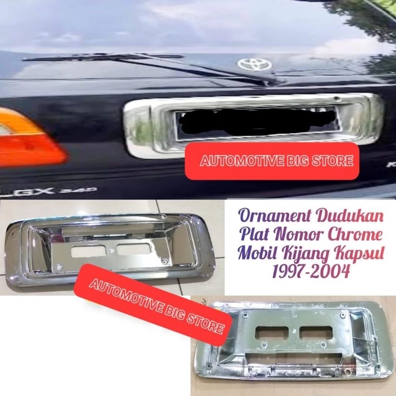 Ornament list plat nomor belakang kijang kapsul new lgx 1997 - 2004 Chrome