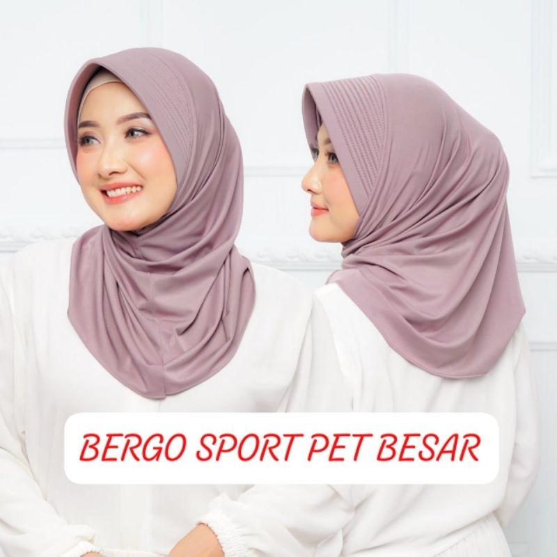 Hijab Sport Pet Tebal | Hijab Sport Pet Besar | Hijab Sport | Hijab sport premium | Kerudung polos |