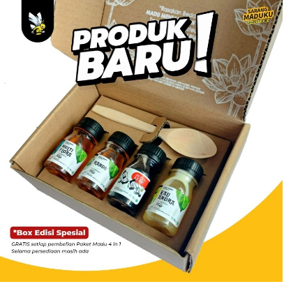 

Little Ummah Honey - Madu Asli - Madu Multiflora - Raw Honey - Paket Mini Honey 4 in 1 - Corrugated Box - Hampers Madu