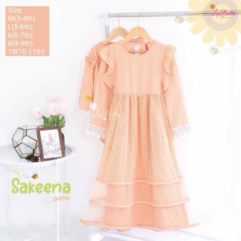 Gamis Anak Labella Sakeena Usia 3-11 Tahun Wollycrape