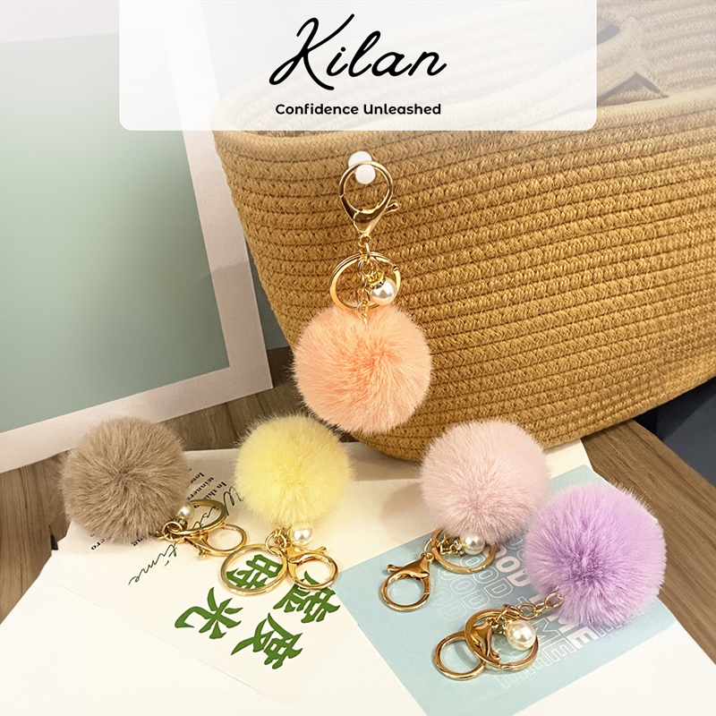 HUMAIRA Gantungan Tas Mewah Pom Pom Bulu - CC015
