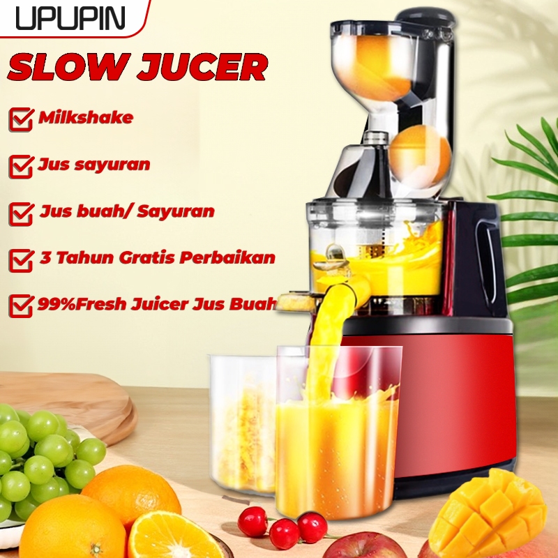 UPUPIN Multifungsi Slow Juicer 99% Fresh Fruit Juice Blender Large Kaliber Blender Jus 1000ML BPA Fr