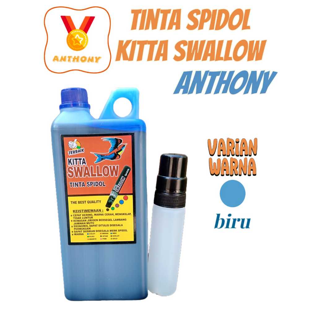 

ANTHONY Tinta Spidol Kitta Swallow BIRU Permanen