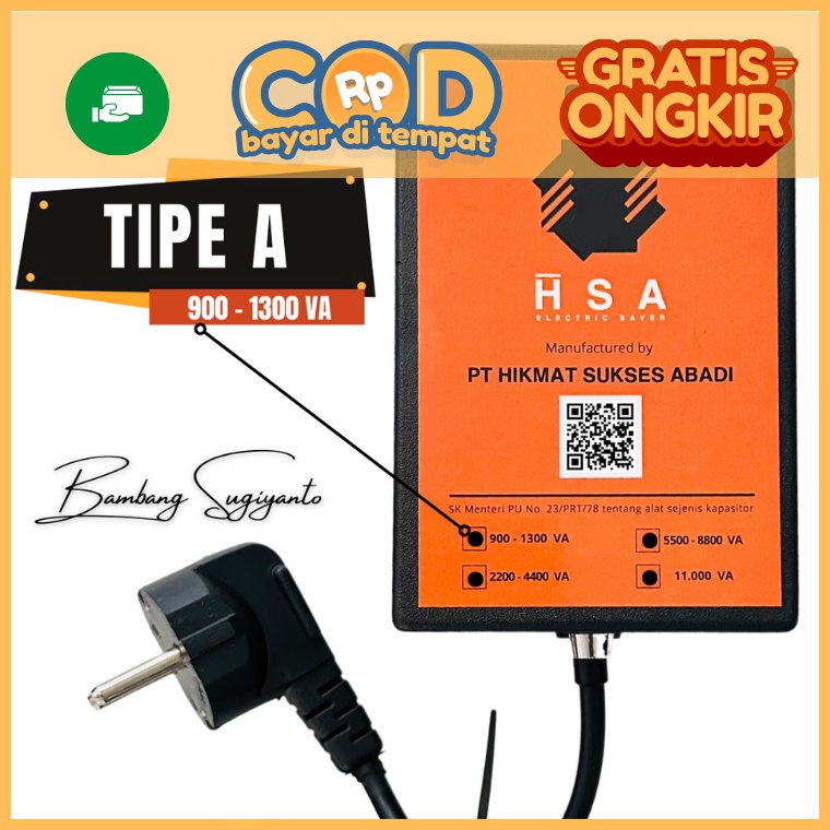EB ALAT PENGHEMAT TOKEN LISTRIK HSA ELECTRIC SAVER TIPE A 9  13 WATT PT HIKMAT SUKSES ABADI PAK BAMB