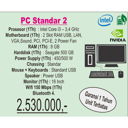 PC STANDAR 2 ( 1 SET PC )