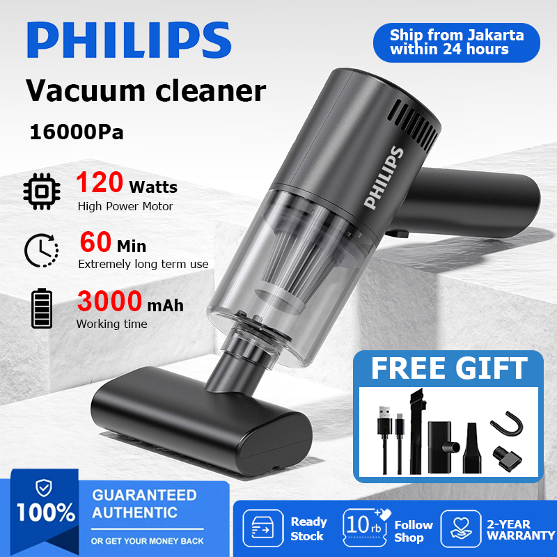 Philips Vacuum Cleaner 120W Portable Mini Household Mite Cleaner Sofa Wired Wireless Vacum Cleaner Home Car MINI VACUM CLEANER PHILIPS PORTABLE 3 IN 1/PHILIPS VACUUM CLEANER