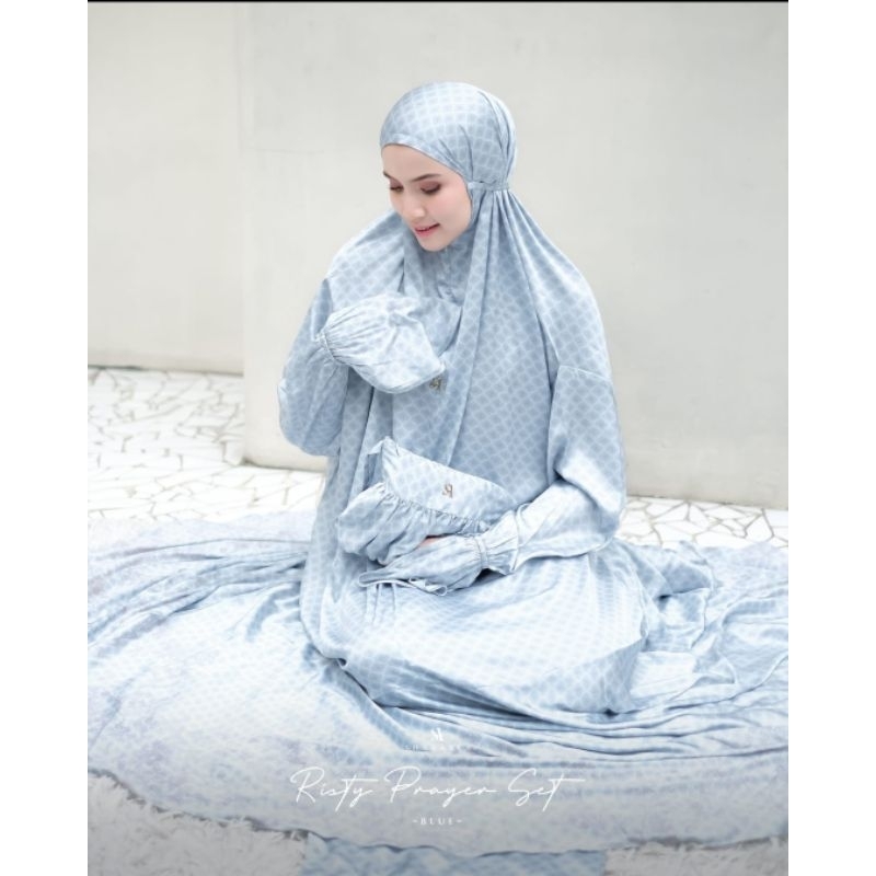 RISTY PRAYER SET ( MUKENA + POUCH ) ORIGINAL BY SHARAREA_READY SIAP KIRIM