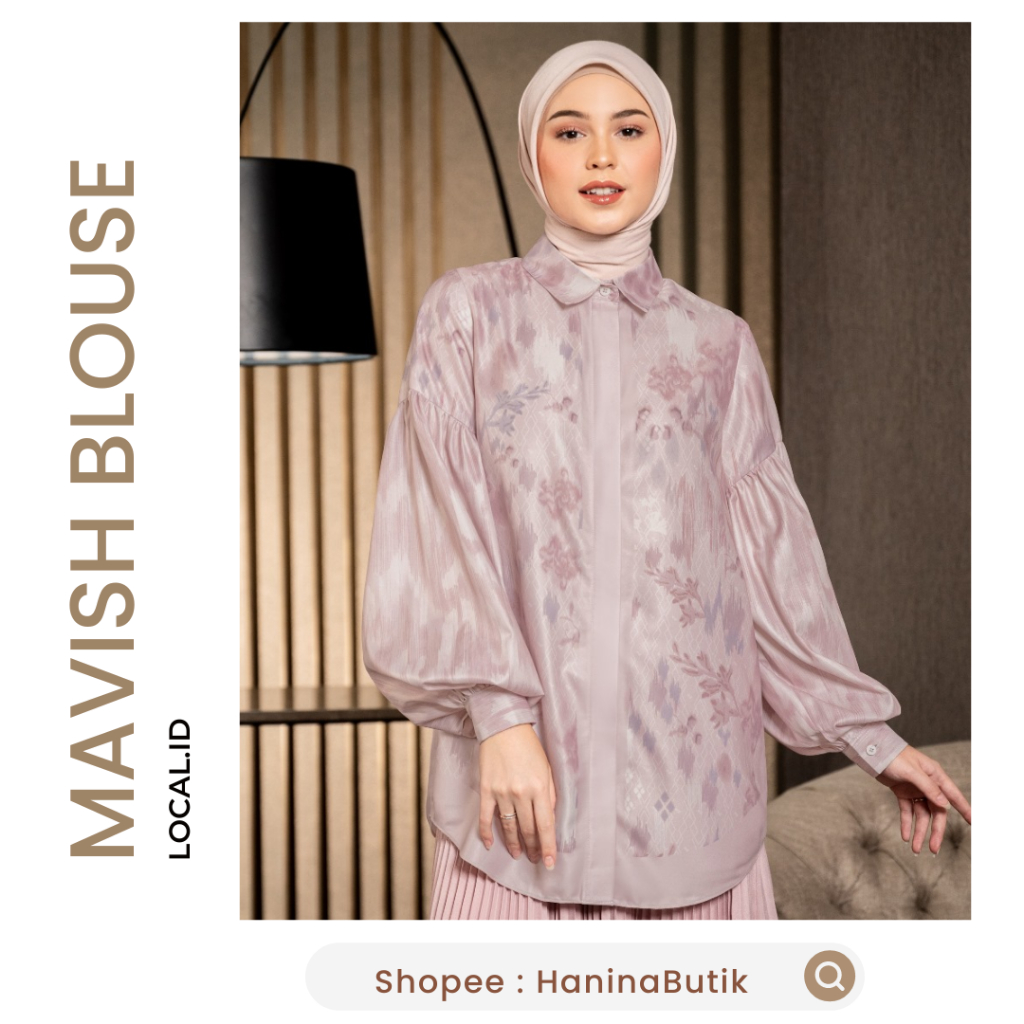 (𝗦𝗜𝗔𝗣 𝗞𝗜𝗥𝗜𝗠) MAVISH BLOUSE AMARANTH LXL by LOCAL.ID | RAYA SERIES