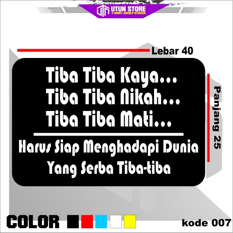 (UTUN STIKER) Stiker cutting mobil / stiker cutting truck / stiker buat kaca / stiker kata kata / st