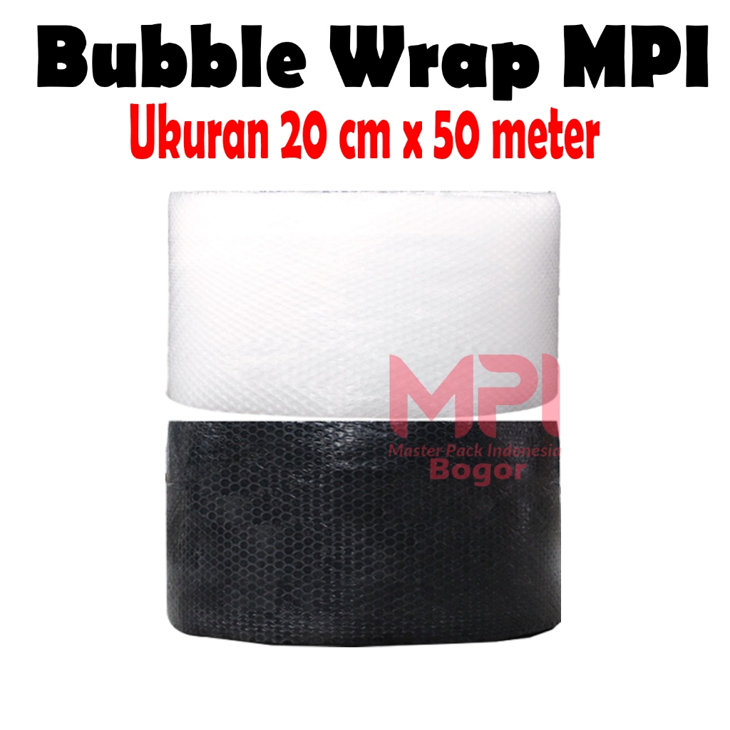 

Bubble Wrap MPI 3KG Hitam Ukuran 20 CM x 50 M - Bubble Wrap Bening 20 CM x 50 METER / Bubble Wrap Tebal - Master Pack Indonesia Bogor