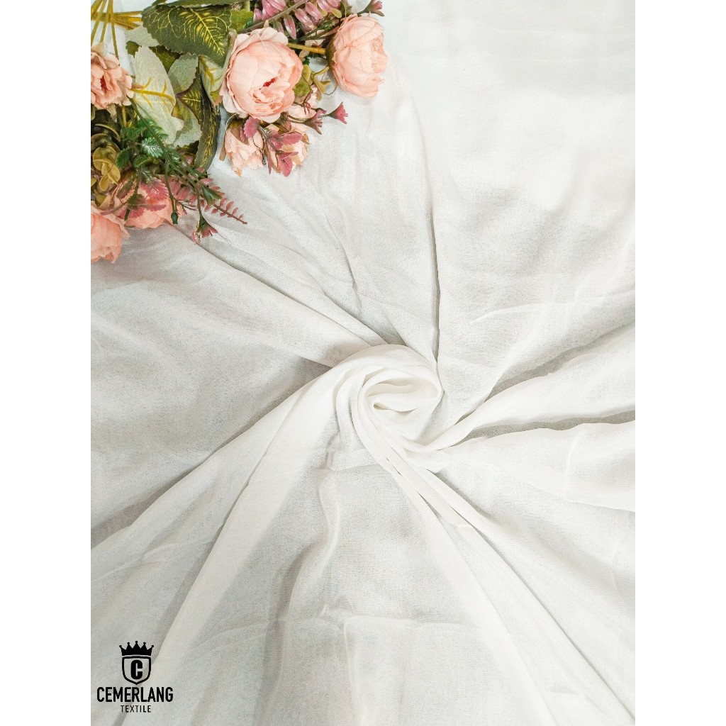 Bahan Kain Mori Sifon Silk Siffon Arab Chiffon Arabian Chifon Fine Premium Polos