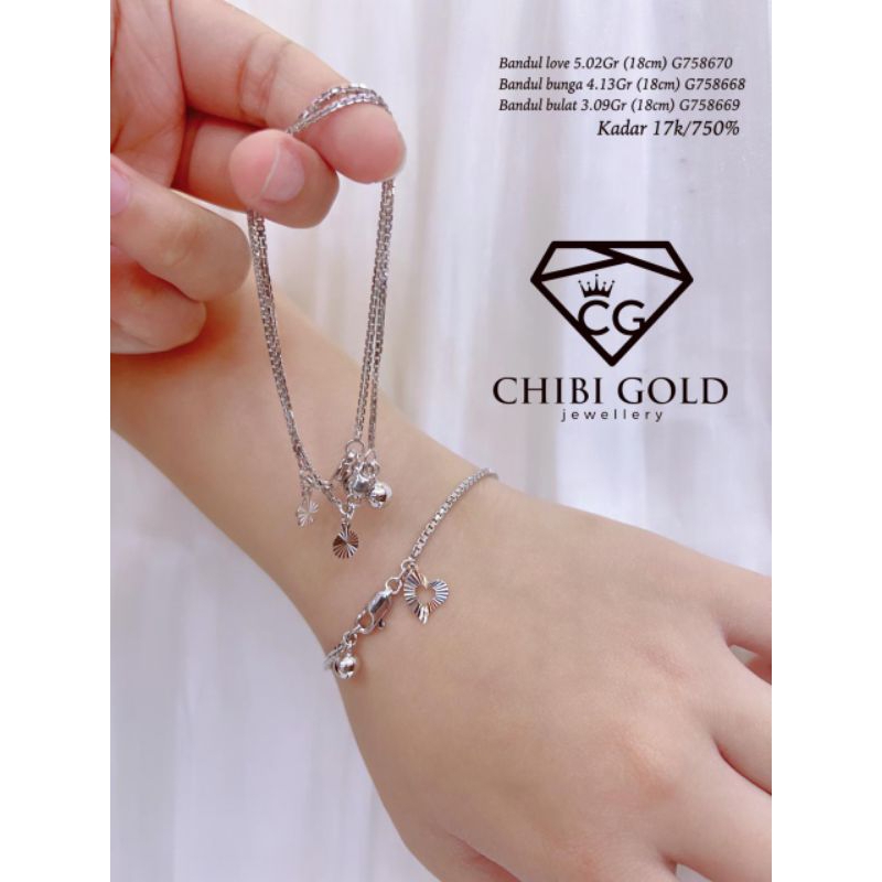 CHIBI GOLD - Gelang santa italy emas 750 kadar 17k - chibigold