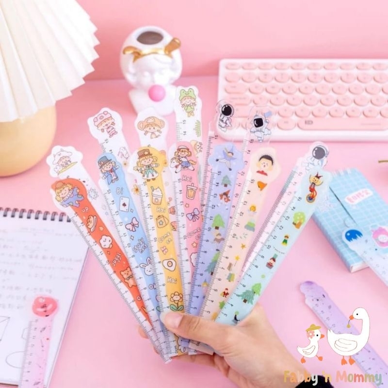 

[FABBYNMOMMY] - 1 Pc PenggarisLucu 15cm - Pengaris Karakter - Penggaris Motif Lucu