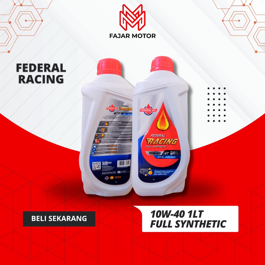 Oli Federal Racing 10w-40 1Lt Full Synthetic