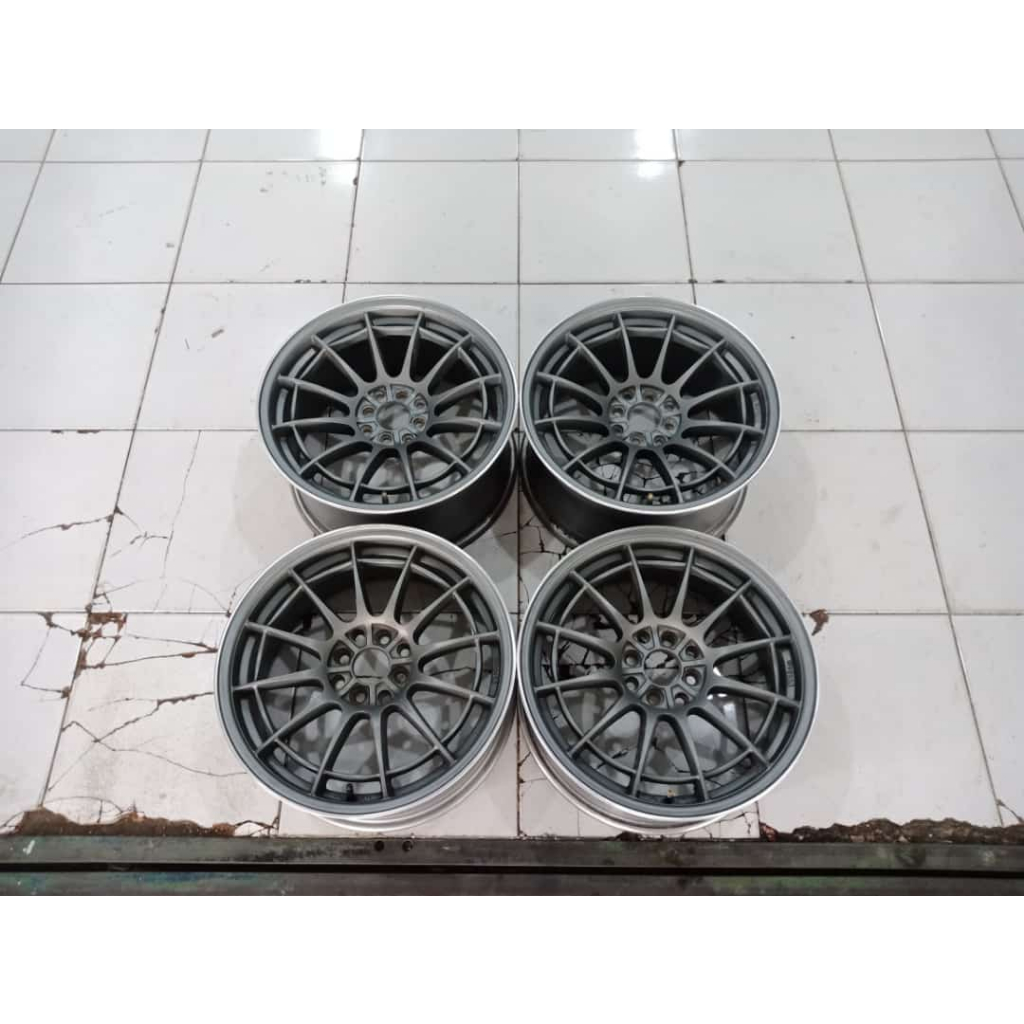 Pelek Mobil Racing Enkei Spider Ring 17 Lebar 7,5/8,5 Lubang 4 x100/114 Grey Seken 4 Pcs