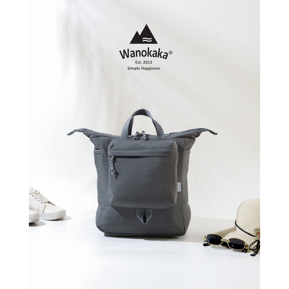 WANOKAKA BACKPACK - NYLON GREY / TAS RANSEL LAPTOP