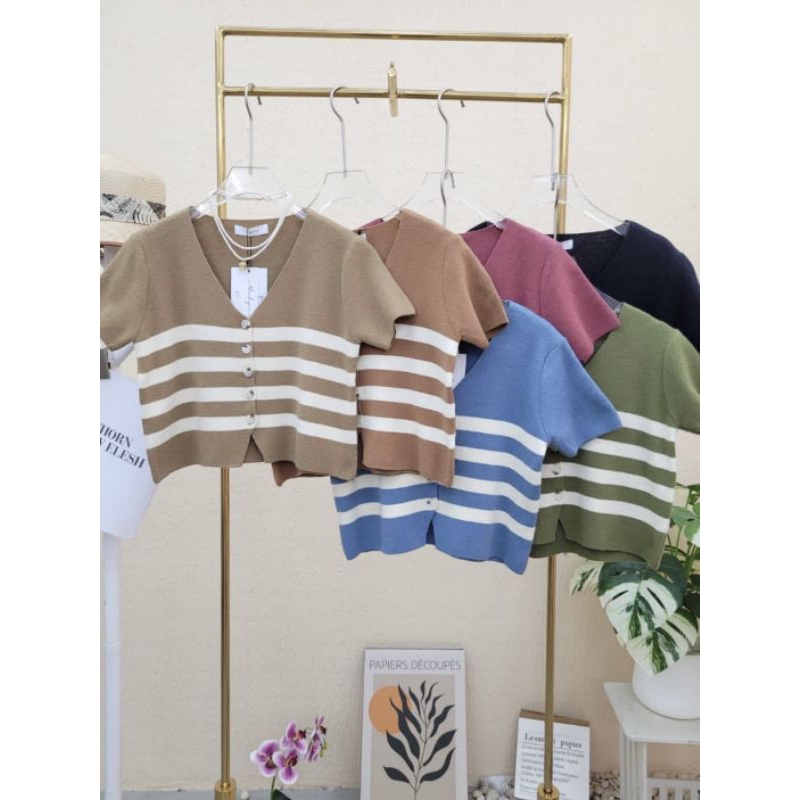 TP-005 CROP KNIT TOPPING BANGKOK | ATASAN CEWEK RAJUT CROPTEE IMPORT