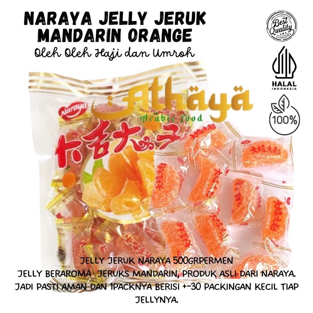 

Jelly Jeruk Mandarin Orange kemasan HALAL oleh oleh haji