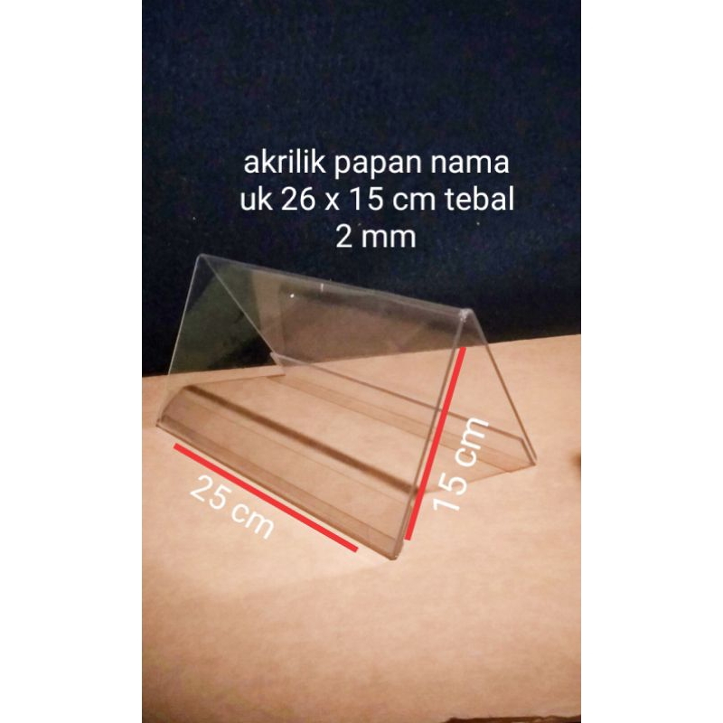 

akrilik papan nama uk 25 x 15 cm tebal bahan 3 mm