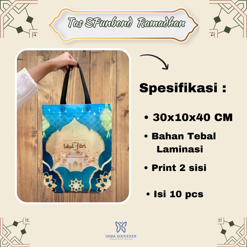 

Dewa Souvenir Tas Spundbond (Isi 10pcs) Goodie Bag Ramadhan Hadiah Hampers Hari Raya Idul Fitri Bahan tebal