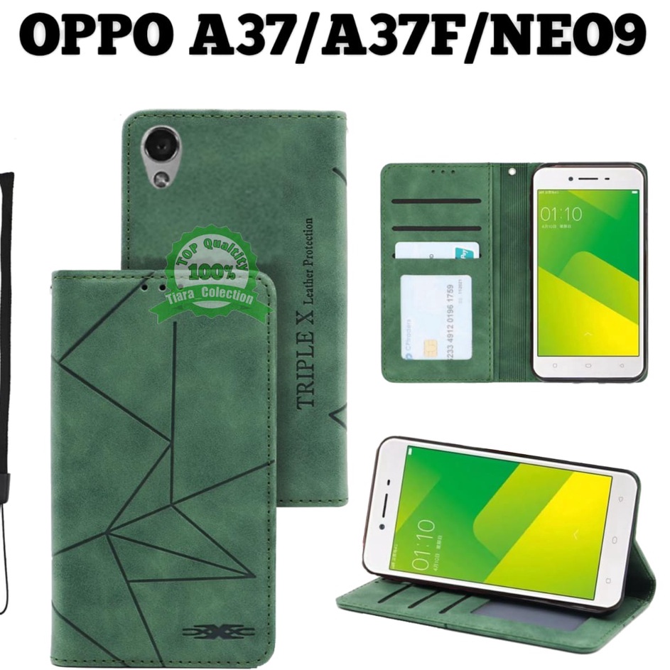 ip CASE HP OPPO A37 A37F NEO 9 LEATHER FLIP MAGNET SARUNG BUKU HP BUKA TUTUP